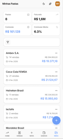 Consolidação de comissões de múltiplos fornecedores no uComis